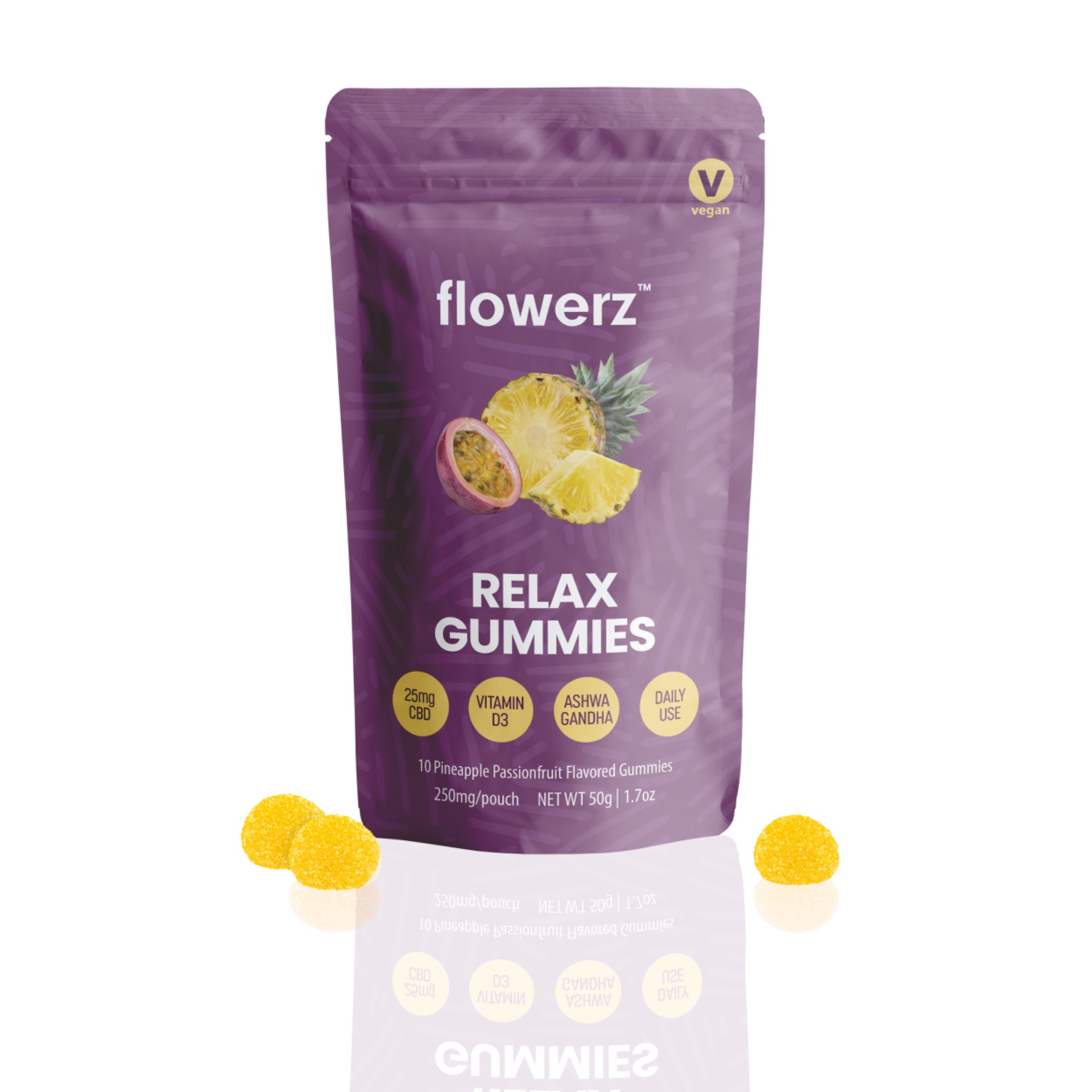 flowerz relax gummies packaging